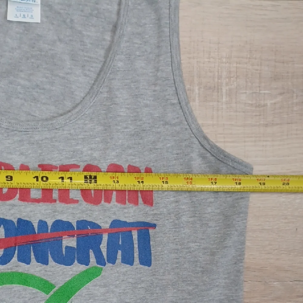 NWT - Medium gray tank American Heritage USA Flag Independent Patriotic July 4th - Picture 11 of 13